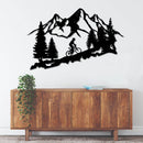 Standing Mountain Biker Metal Wall Art – MTB Cycling Outdoor Sports Decor