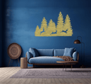 Three Forest Deers Metal Wall Art – Wildlife Nature Rustic Cabin Home Decor