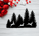 Three Forest Deers Metal Wall Art – Wildlife Nature Rustic Cabin Home Decor