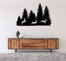 Three Forest Deers Metal Wall Art – Wildlife Nature Rustic Cabin Home Decor