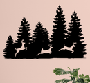 Three Forest Deers Metal Wall Art – Wildlife Nature Rustic Cabin Home Decor