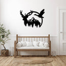 Duck & Deer Mountain Metal Wall Art – Hunting Wildlife Nature Cabin Decor