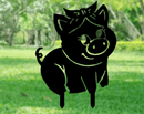 Piggy Garden Stakes - Metal Art