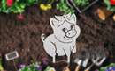 Piggy Garden Stakes - Metal Art