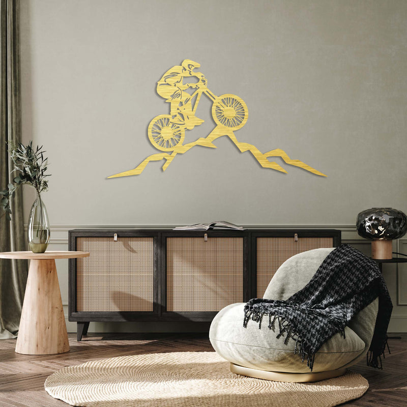 Mountain Biker  - Metal Wall Art