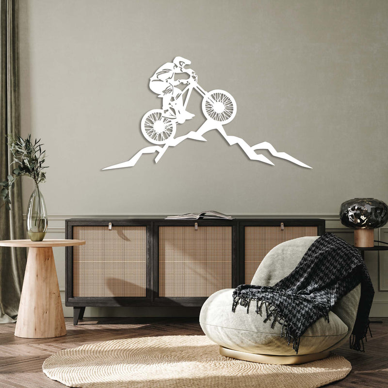 Mountain Biker  - Metal Wall Art