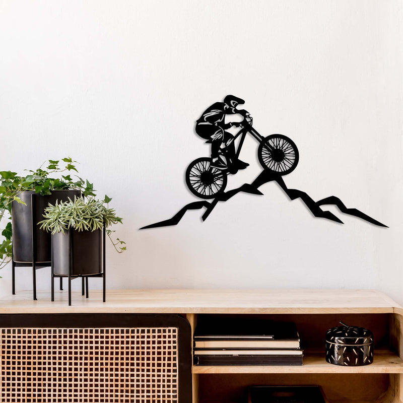 Mountain Biker  - Metal Wall Art