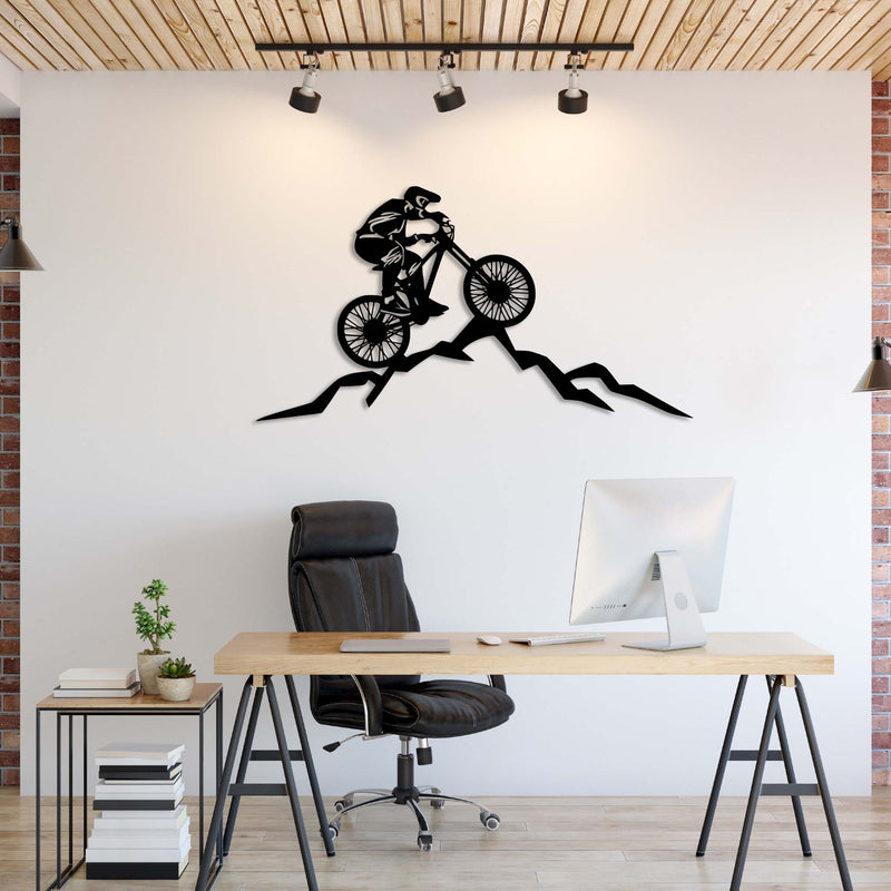 Mountain Biker  - Metal Wall Art