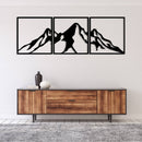 Mountain Range 3 Piece Metal Wall Art Set – Large Landscape Wall Decor