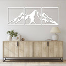 Mountain Range 3 Piece Metal Wall Art Set – Large Landscape Wall Decor