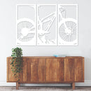 Mountain Bike 3 Piece Metal Wall Art Set – MTB Cycling Sports Wall Decor