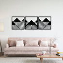 Geometric Mountains 3 Piece Metal Wall Art Set – Modern Abstract Wall Decor