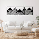Geometric Mountains 3 Piece Metal Wall Art Set – Modern Abstract Wall Decor