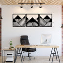 Geometric Mountains 3 Piece Metal Wall Art Set – Modern Abstract Wall Decor