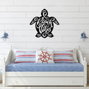 Beach Vibes Turtle Metal Wall Art – Coastal Ocean Sea Turtle Home Decor