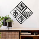 Four Elements Geometric Metal Wall Art – Earth Wind Fire Water Abstract Decor