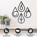 Four Elements Metal Wall Art – Earth Wind Fire Water Wall Decor