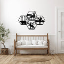Four Wildlife Hexagon's - Metal Wall Art