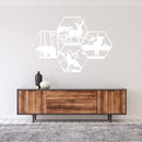 Four Wildlife Hexagon's - Metal Wall Art