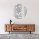 Moon Owl Metal Wall Art – Celestial Bird Night Sky Nature Home Decor