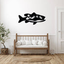 Bass Fish Design Alternative Metal Wall Art – Fishing Lake House & Cabin Decor