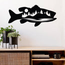 Bass Fish Design Alternative Metal Wall Art – Fishing Lake House & Cabin Decor