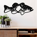 Bass Fish Metal Wall Art – Fishing Lake House & Outdoor Cabin Decor