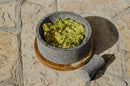Chilmamolli King 8" Volcanic Stone Molcajete with Wooden Base