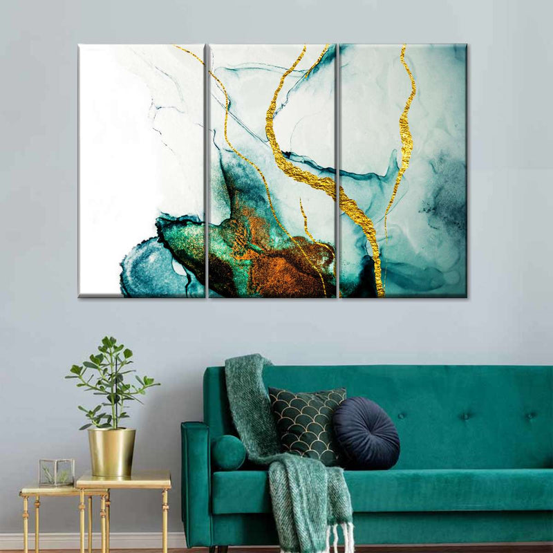 Abstract Gold Streaks Wall Art