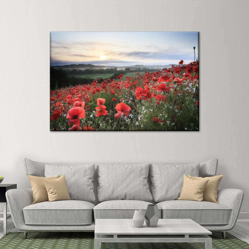 Field Of Red Poppies Wall Art