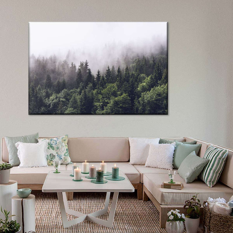 Hazy Pine Forest Wall Art