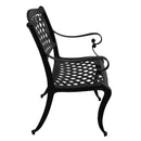 Ornate Traditional Outdoor Cast Aluminum Rose Patio Dining Chair