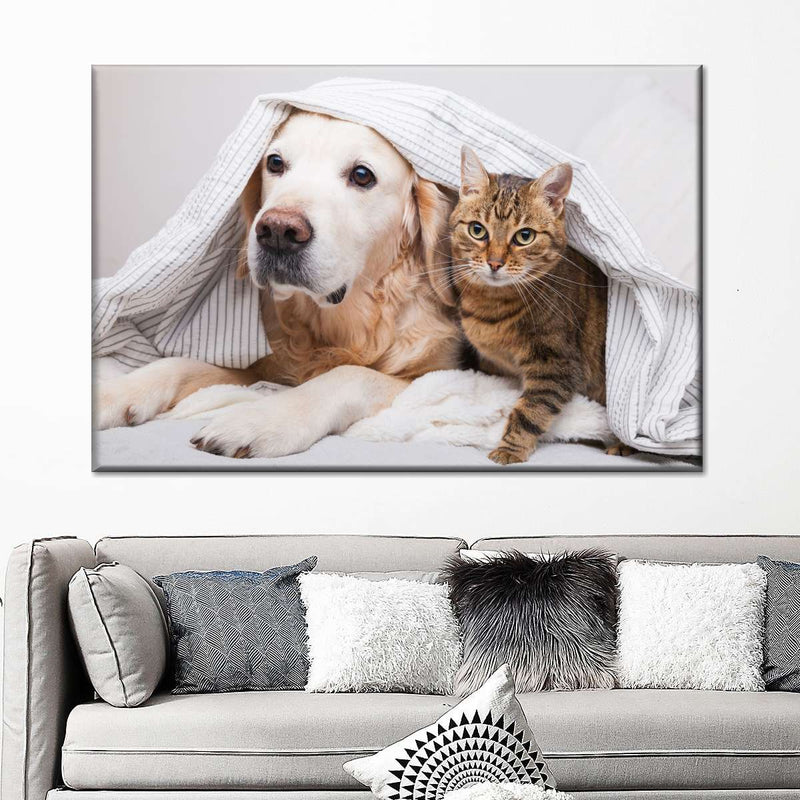 Cozy Dog And Cat Wall Art