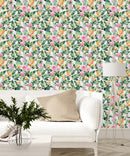 Watercolor Flowers and Berries Wallpaper