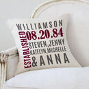 Established Personalized Decorative Canvas Throw Pillow