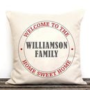 Welcome Personalized Decorative Canvas Throw Pillow Case Cover