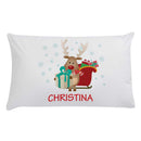 Personalized Reindeer Kids Christmas Sleeping Pillowcase