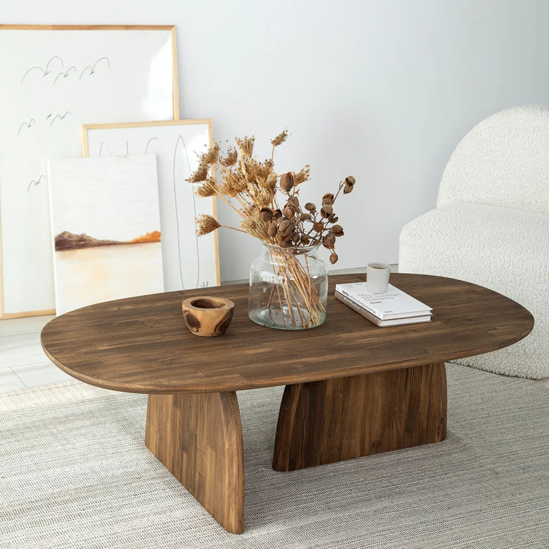 Miami Designer Coffee Table Solid Wood (W)24" (L)48" (H)13.75" walnut 