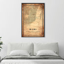 Miami Vintage Map Canvas