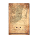Miami Vintage Map Canvas