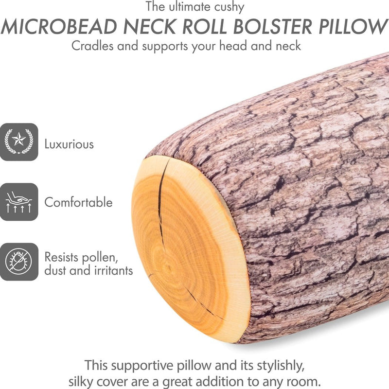 Microbead Bolster Neck Roll Pillow - Silky Feel