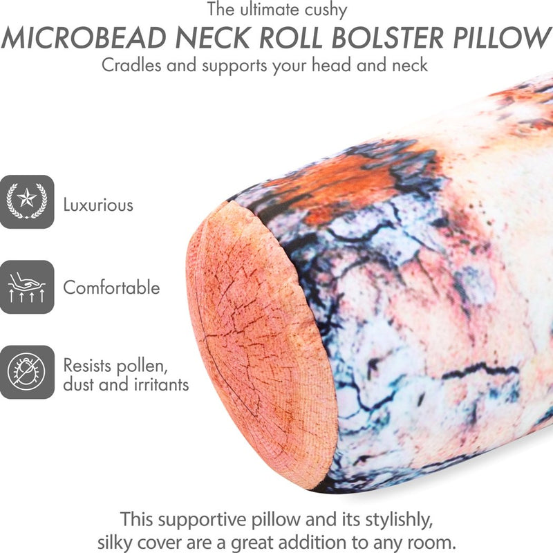 Microbead Bolster Neck Roll Pillow - Silky Feel