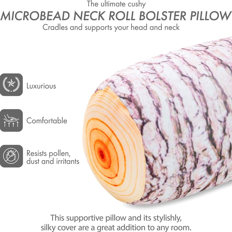 Microbead Bolster Neck Roll Pillow - Silky Feel