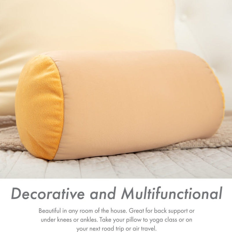 Microbead Squishy Bolster Neck Roll Pillow - Silky Feel, 14" x 8" x 8"