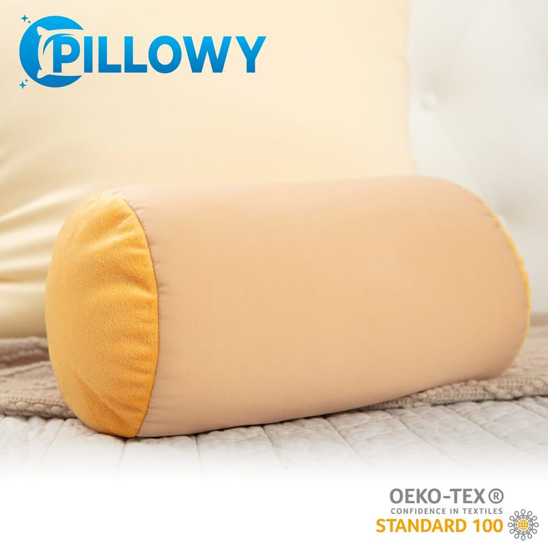 Microbead Squishy Bolster Neck Roll Pillow - Silky Feel, 14" x 8" x 8"