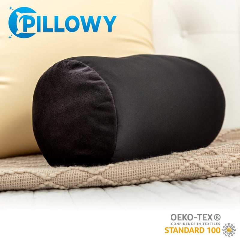 Microbead Squishy Bolster Neck Roll Pillow - Silky Feel, 14" x 8" x 8"