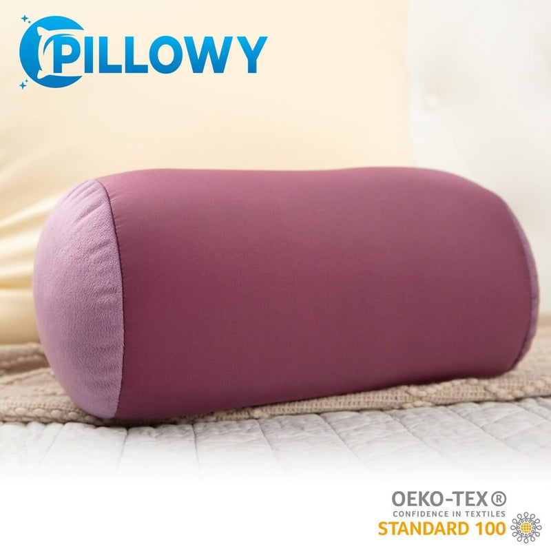 Microbead Squishy Bolster Neck Roll Pillow - Silky Feel, 14" x 8" x 8"