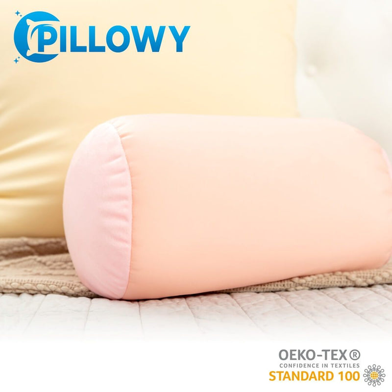 Microbead Squishy Bolster Neck Roll Pillow - Silky Feel, 14" x 8" x 8"