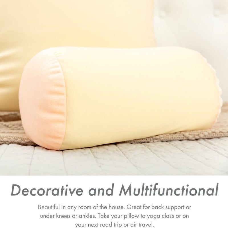 Microbead Squishy Bolster Neck Roll Pillow - Silky Feel, 14" x 8" x 8"