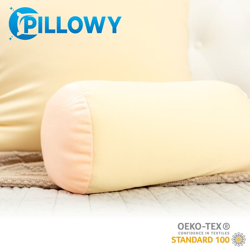 Microbead Squishy Bolster Neck Roll Pillow - Silky Feel, 14" x 8" x 8"